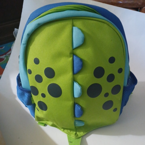 Yodo Insulated Lunch Bag Backpack Green Blue Has A Dinosaur Turtle Theme - Picture 1 of 5